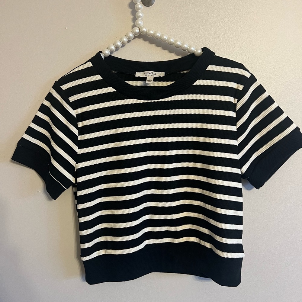 Black and White cropped sweater top by Atelier